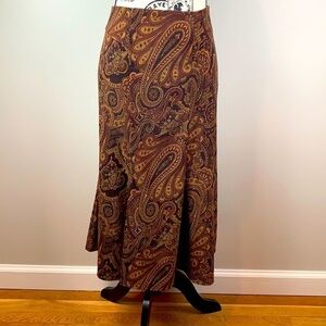 Briggs New York Vintage Paisley Print Maxi Skirt